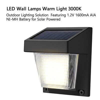 Bom preço. Lâmpadas de parede solares LED Luz quente 3000K Solução de iluminação exterior Com 1,2V 1600mA AA NI-MH Bateria para energia solar on-line