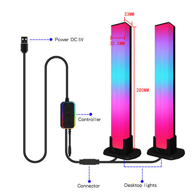 Bom preço Bluetooth Atmospheres Lâmpada de escritório LED 280*33*32.5mm Material ABS+ PC on-line
