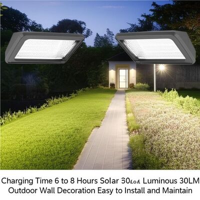 Bom preço. Tempo de carregamento de 6 a 8 horas Lâmpadas de parede solares com 30LM de fluxo luminoso Decoração de parede externa Fácil de instalar e manter on-line